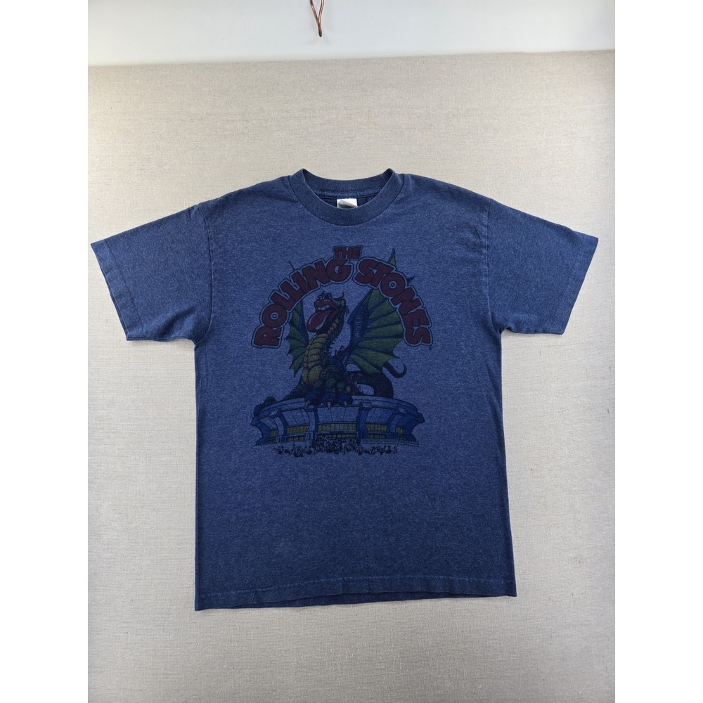 AAA Vintage Y2K Rolling Stones Dragon Band Tee T-Shirt Navy Mens Size Medium